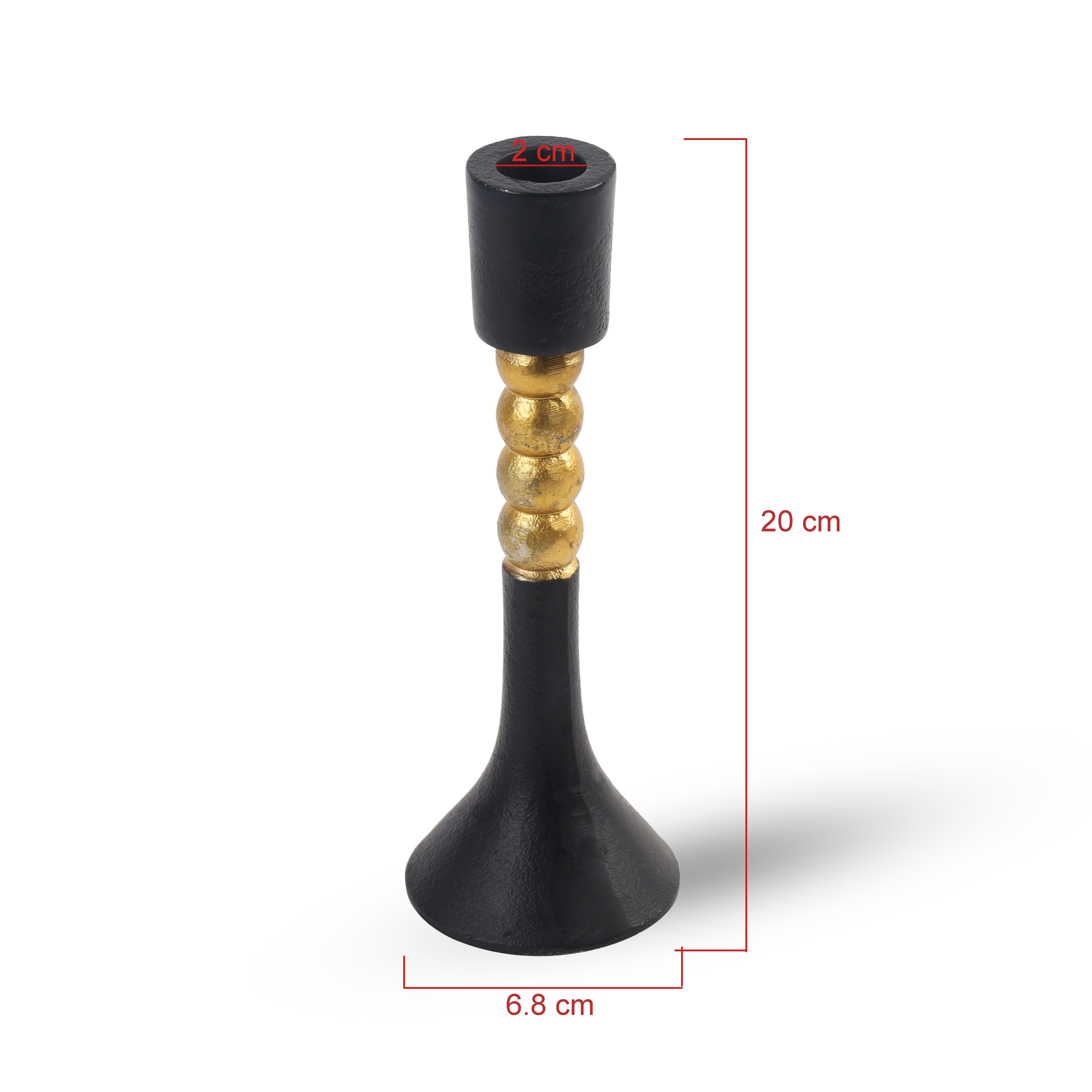 Black & Gold Elegant Candle Holder Set (Set of 3)